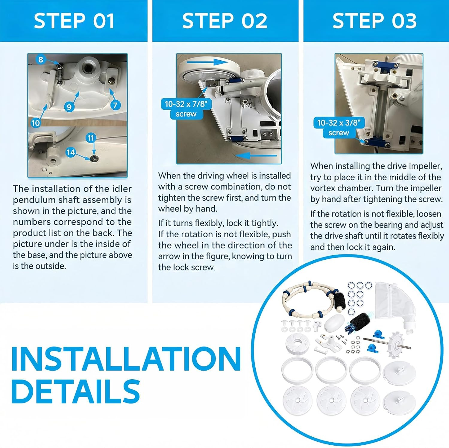 Upgraded Pool Cleaner Rebuild Repair Replacement Fit for Polaris Zo-Diac Automat