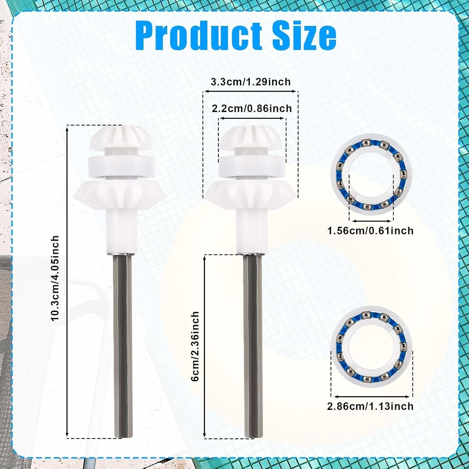 ABS Drive Shaft Set for Zodiac MX8EL/MX6EL Pool Cleaners – Easy Install