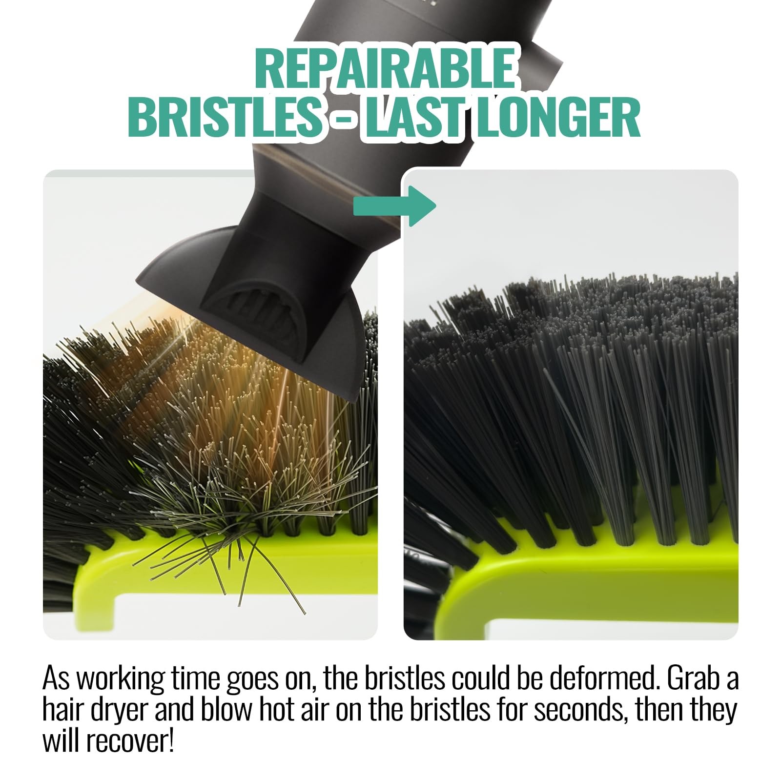 HeavyDuty Pool Brush Head for Walls & Floors Tile Fiberglass Vinyl 18 Inch Gree