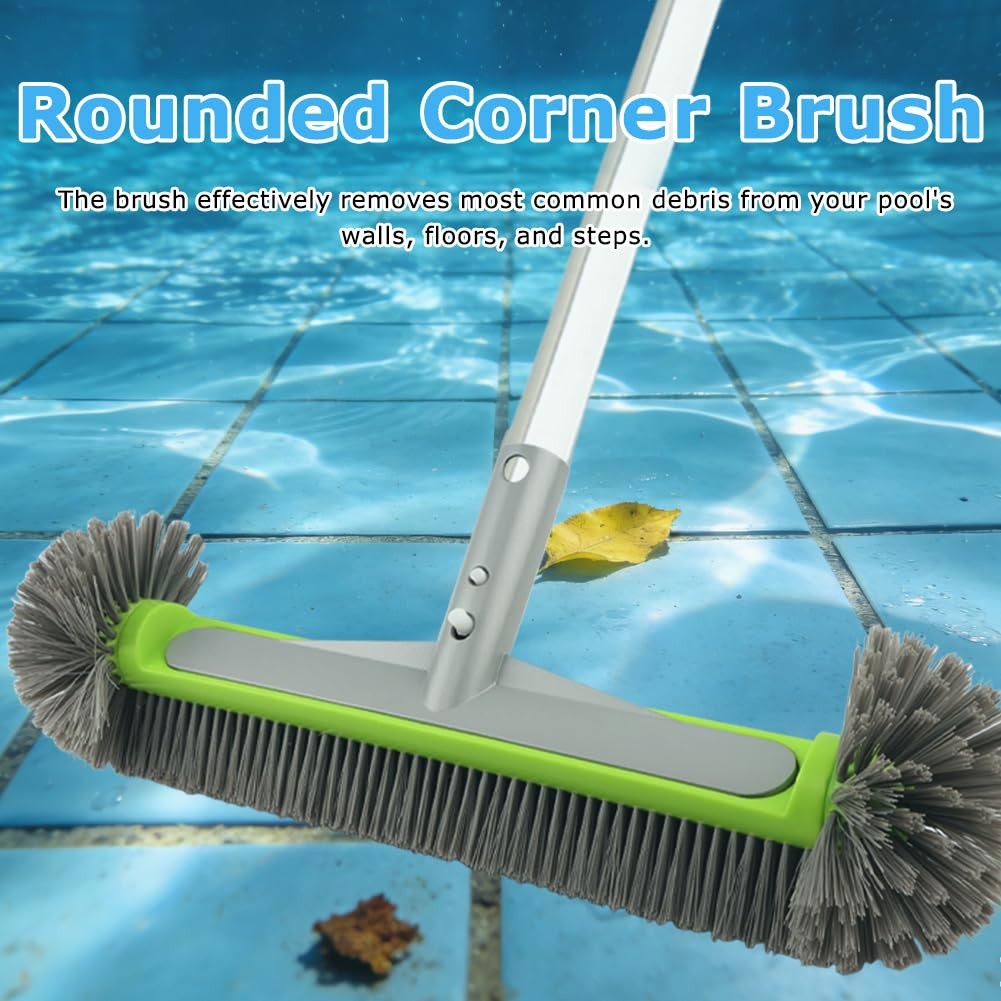 3PCS Pool Cleaning Kit -Pool Skimmer Net, 17&Prime; Aluminum Pool Wall Brush & Hand…