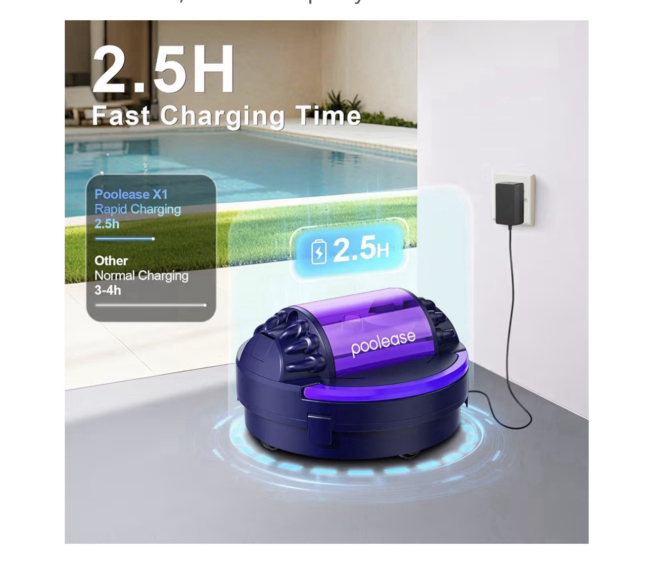 Poolease X1 Robotic Above Ground, Pool Automatic Cordless Pool Cleaner