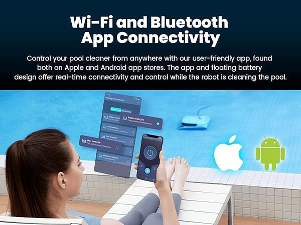 Hydro 4 Cordless Robotic Pool Cleaner, 14400mAh Rechargeable Battery, Wall Climb
