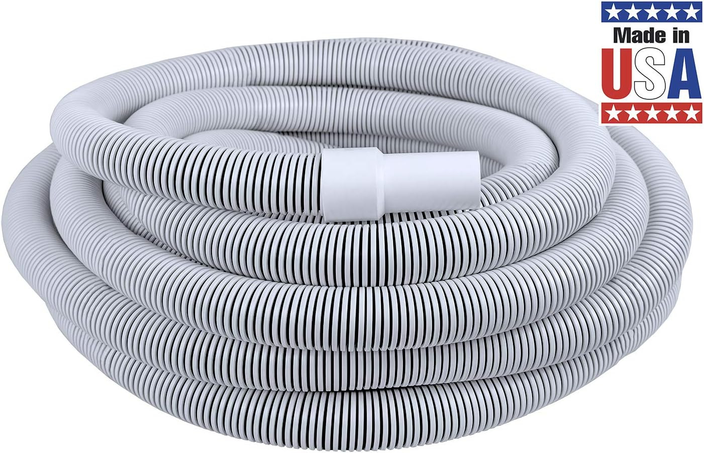Commercial In-Ground Swimming Pool Vacuum Hose with Swivel Cuff, 1 1/2-Inch X 50