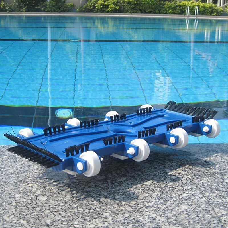 14&Prime; Heavy-Duty Flexible Swimming Pool and Spa Vacuum Head with Wheels Brush