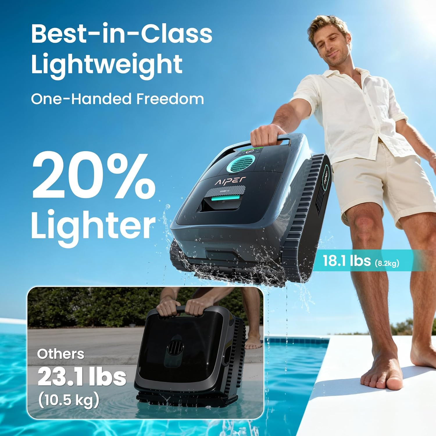 Scuba V3 AI Vision Cordless Robotic Pool Cleaner, 10X Faster Pool Cleaning with