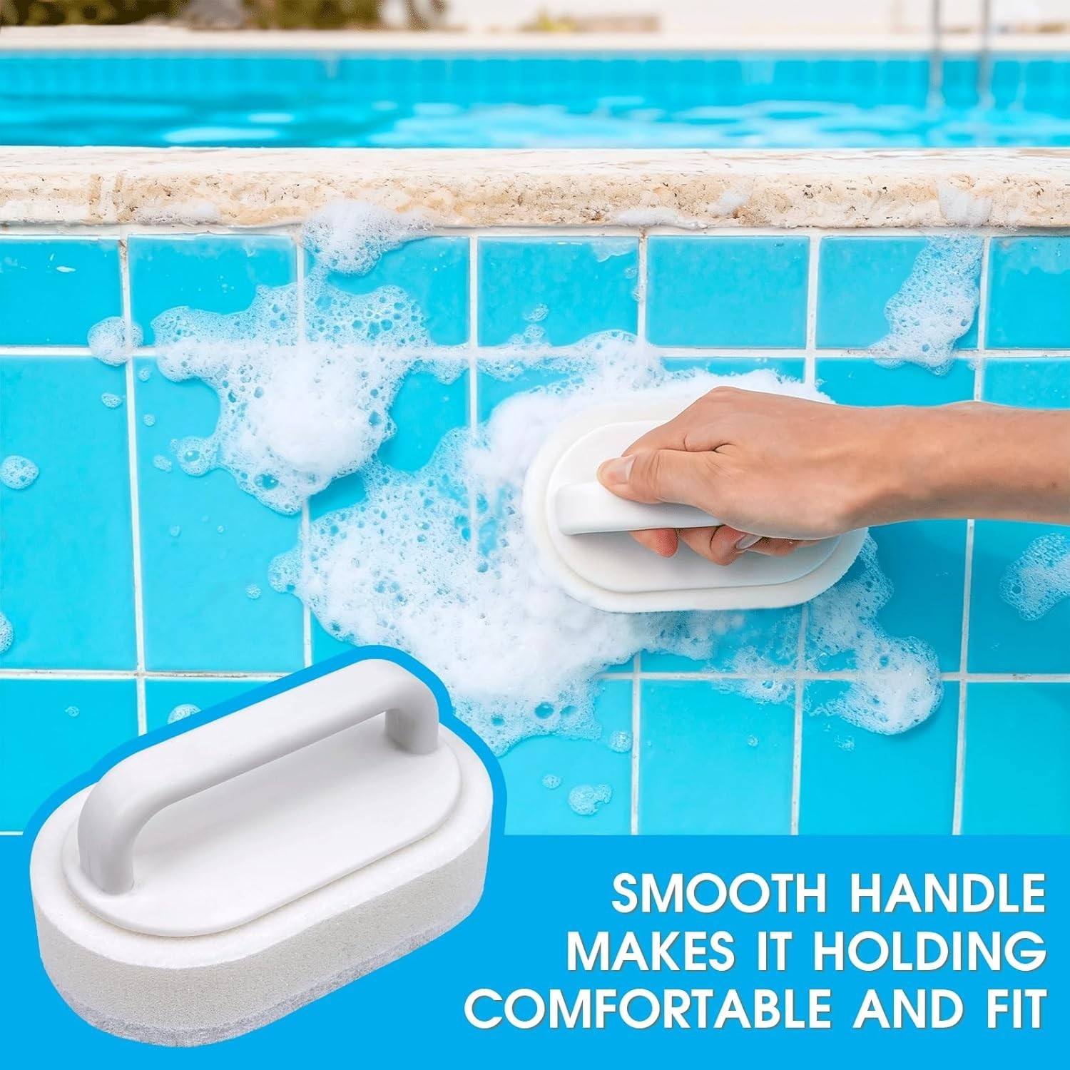 Thickened Handheld Scrub Pad for Hot Tubs, Spas & Pools, Non-Scratch Replacea…