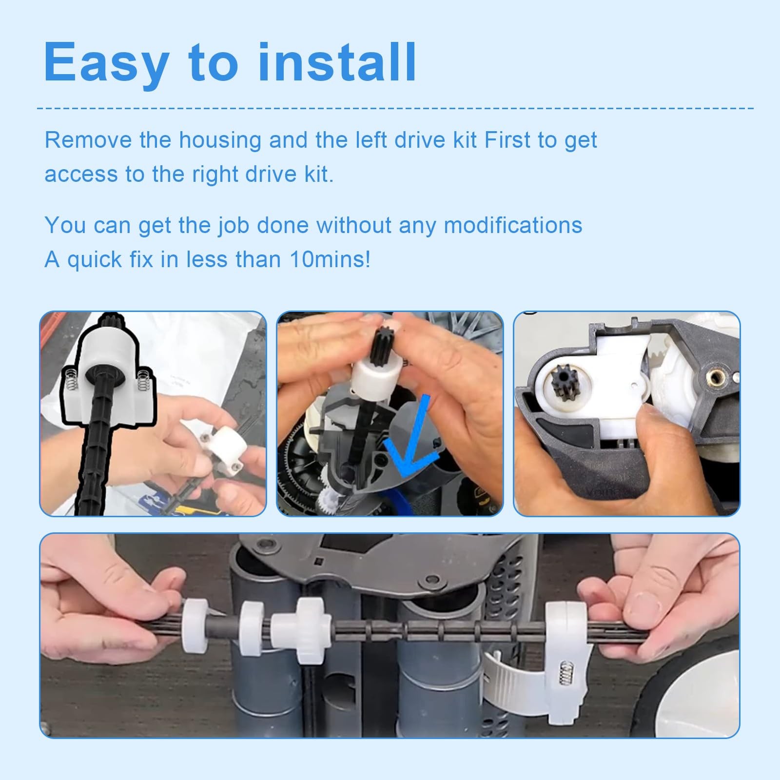 Pool Cleaner Bearings Tune Up Kit Replacement Parts,360289 Left Black, White