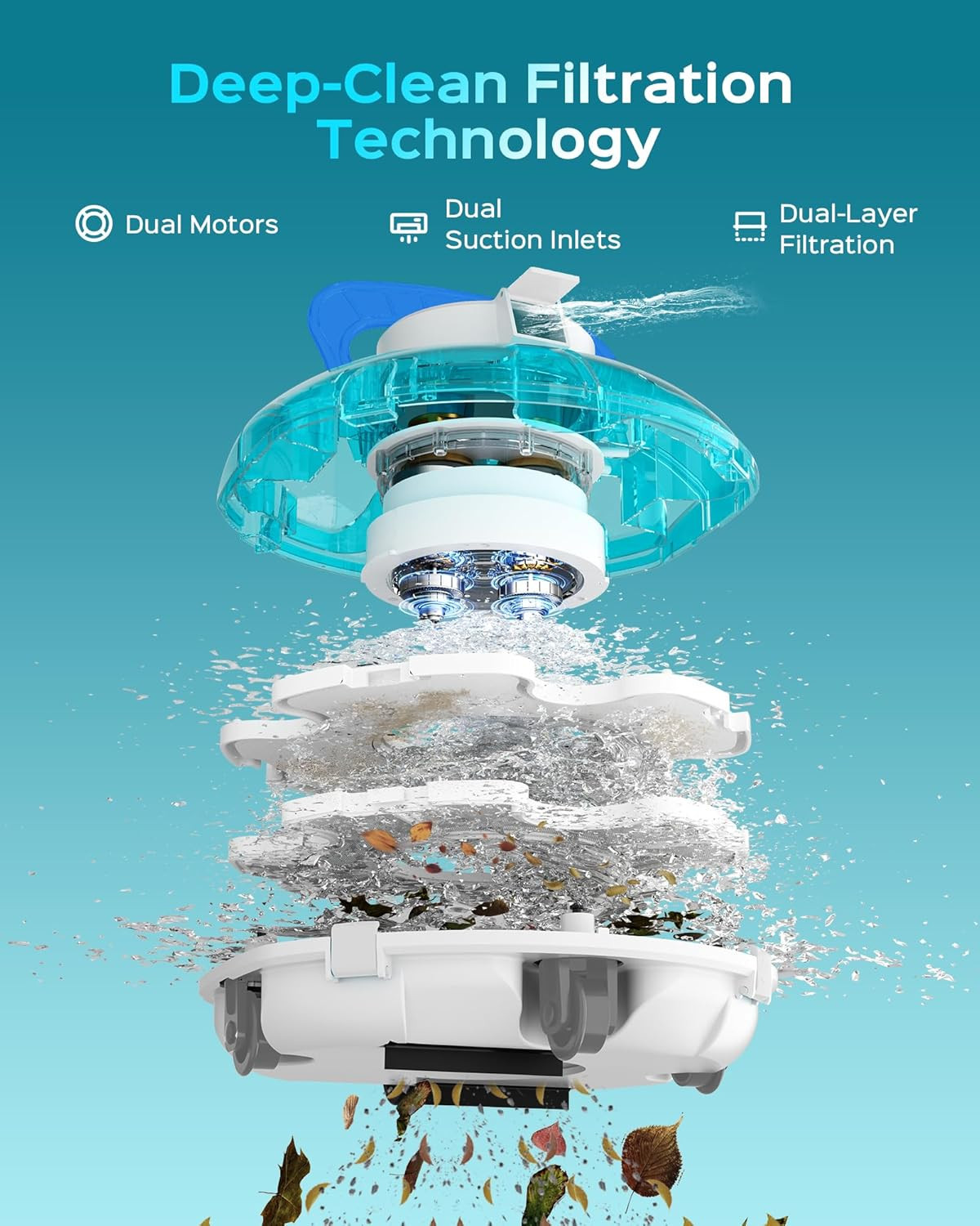 (2026 Upgrade) Cordless Pool Vacuum for above Ground Pool, Automatic Pool Cleane