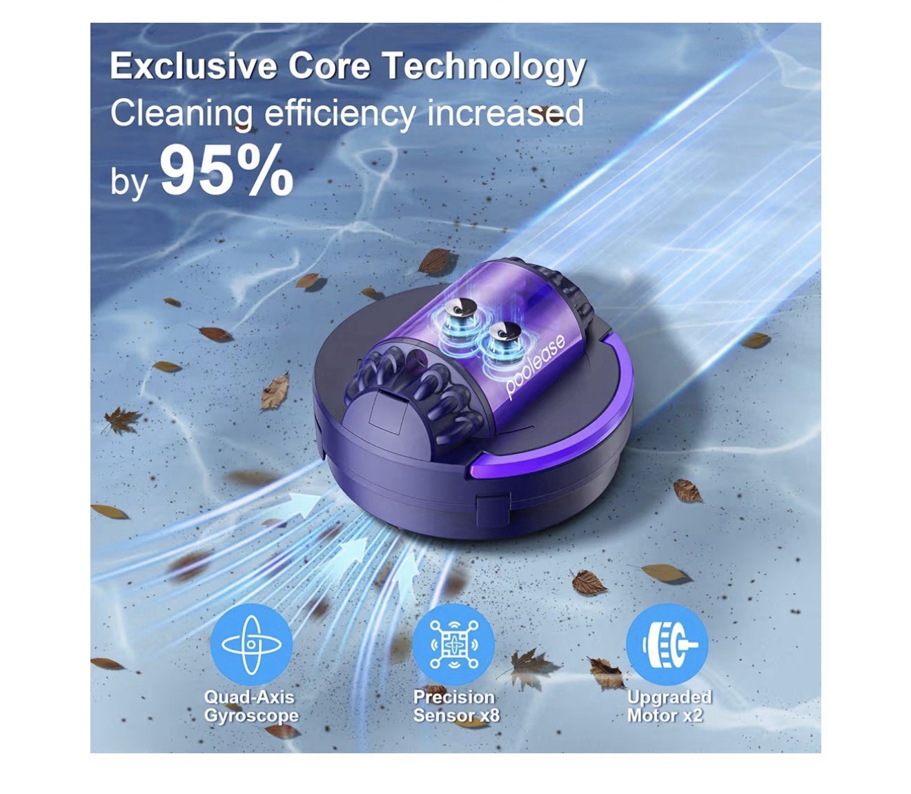 Poolease X1 Robotic Above Ground, Pool Automatic Cordless Pool Cleaner