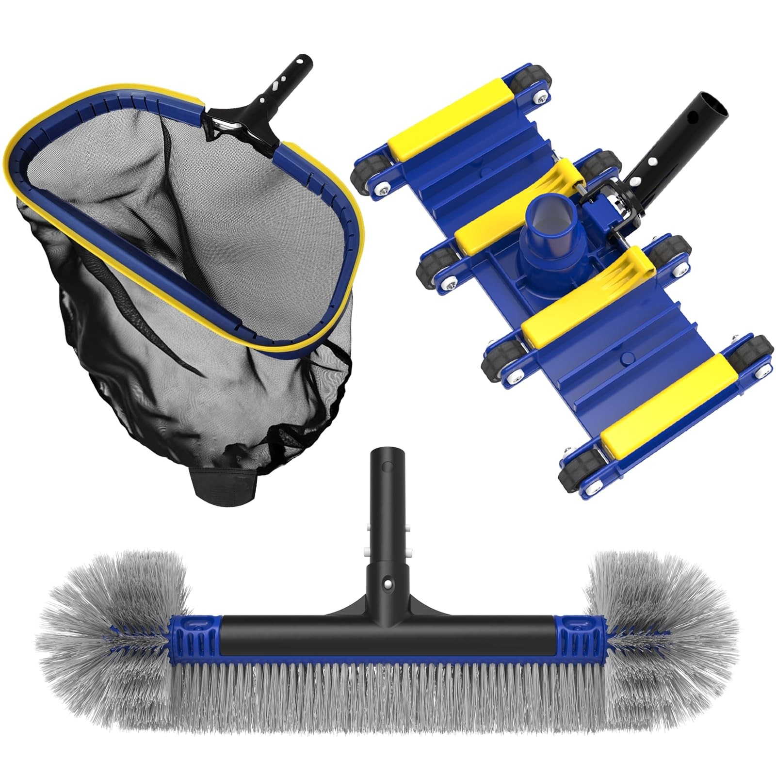Poolvio Deluxe Swimming Pool Cleaning Kit Including Skimmer Net, 2-in-1 Pool …