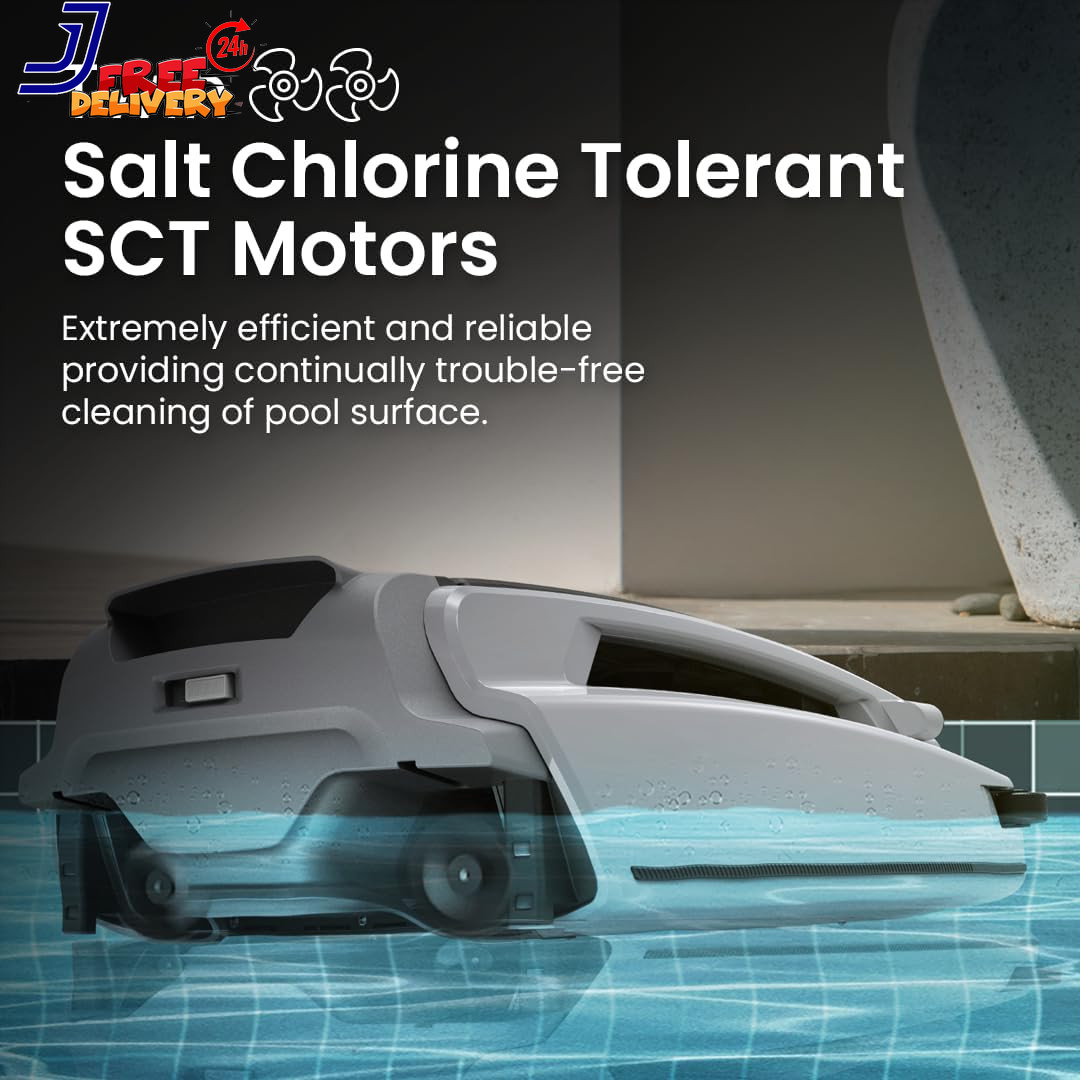 Solar-Powered Robotic Pool Skimmer with 24/7 Continuous Cleaning Power Dual Char