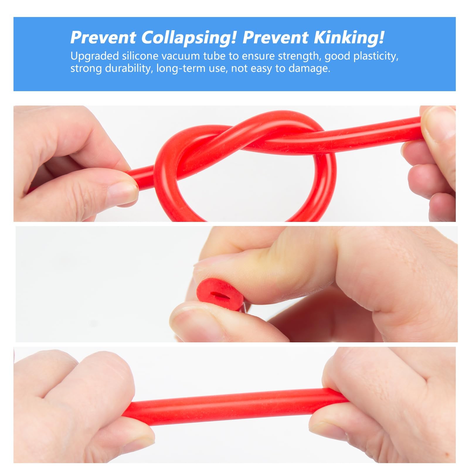 Shineyoo Red Vacuum Hose Kit 6PCS 5FT, 1/8&Prime; 5/32&Prime; 3/16&Prime; 1/4&Prime; 5/16&Prime; 3/8&Prime; Tubings