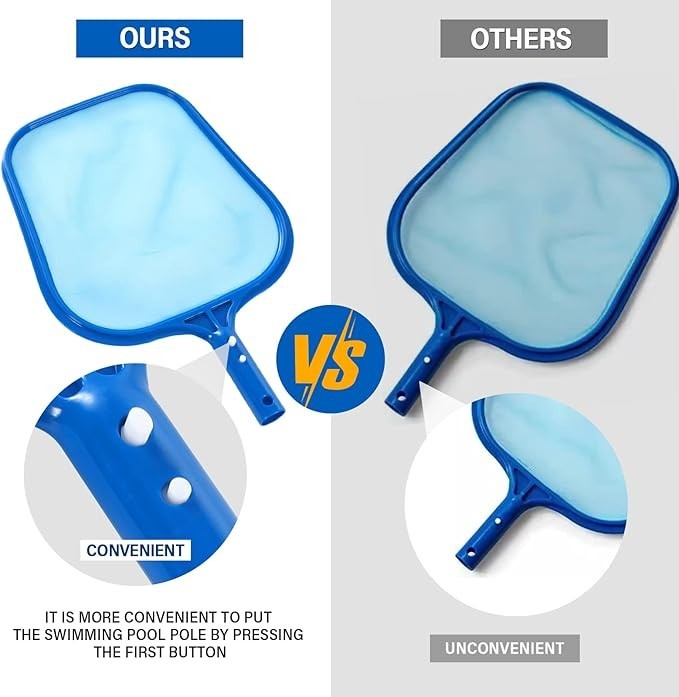 Pool Skimmer Net with Plastic Frame and Fine Mesh for Cleaning