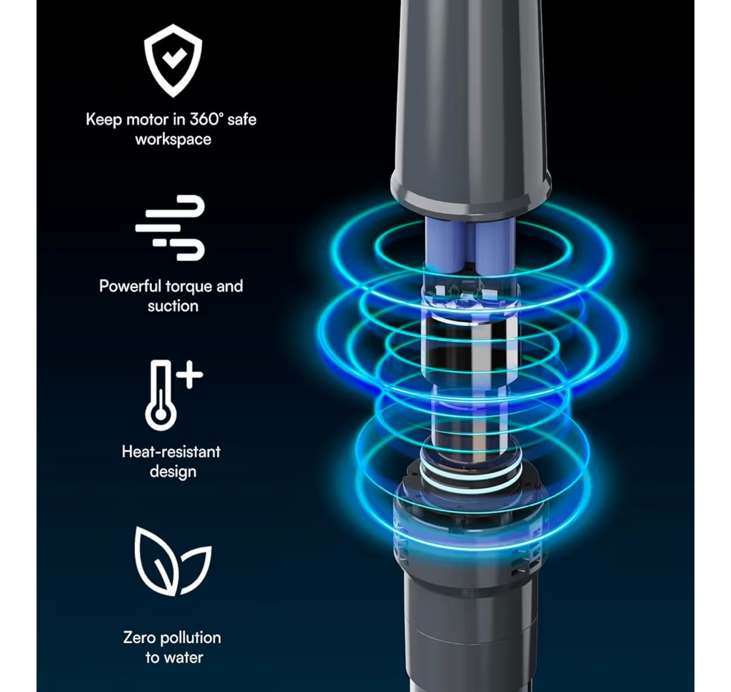 Handheld Pool Vacuum for Above Ground Pool & Hot Tub Vacuum, with 2 Brush Heads