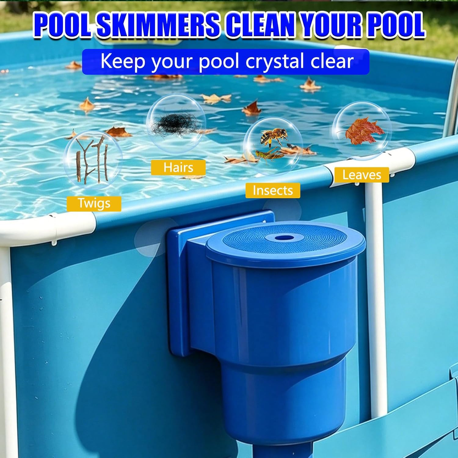 New Above-Ground Pool Skimmer, Thru-Lwall-Mounted Above-Ground Pool Skimmer (Wit