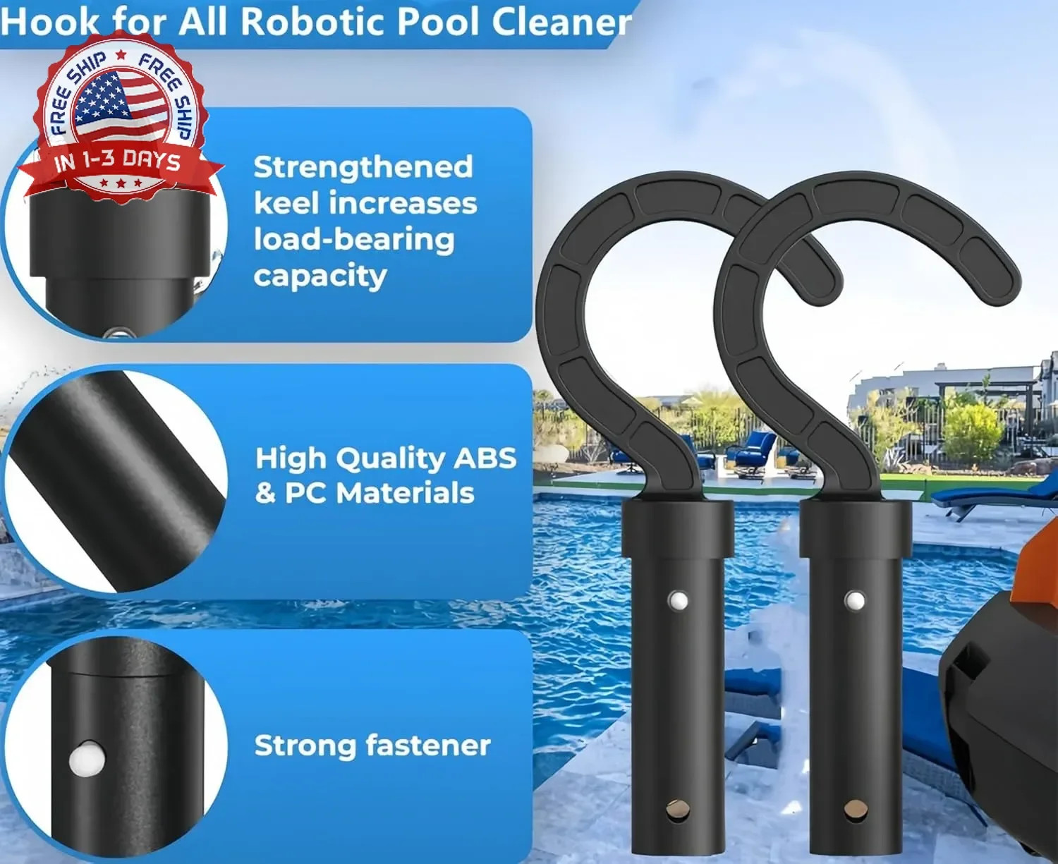 Hook for Robotic Pool Cleaner and Underwater Robot Swimming Pool Cleaners, Pool