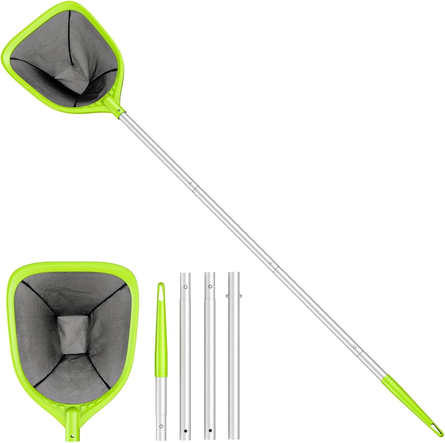 57-Inch Pool Skimmer Net with Telescopic 4-Section Pole – Ultimate Cleaning Tool