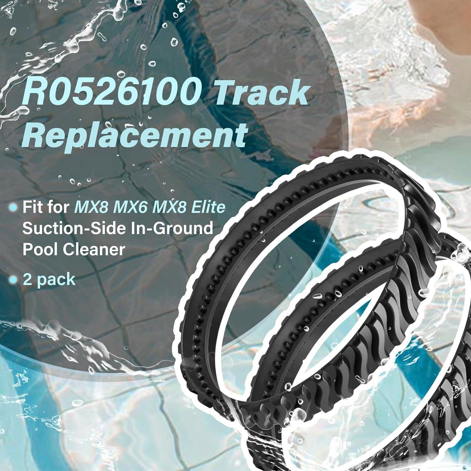 2Pcs R0526100 Tire Track For Zodiac MX8 MX6 MX8 Elite In-Ground Pool Cleaner
