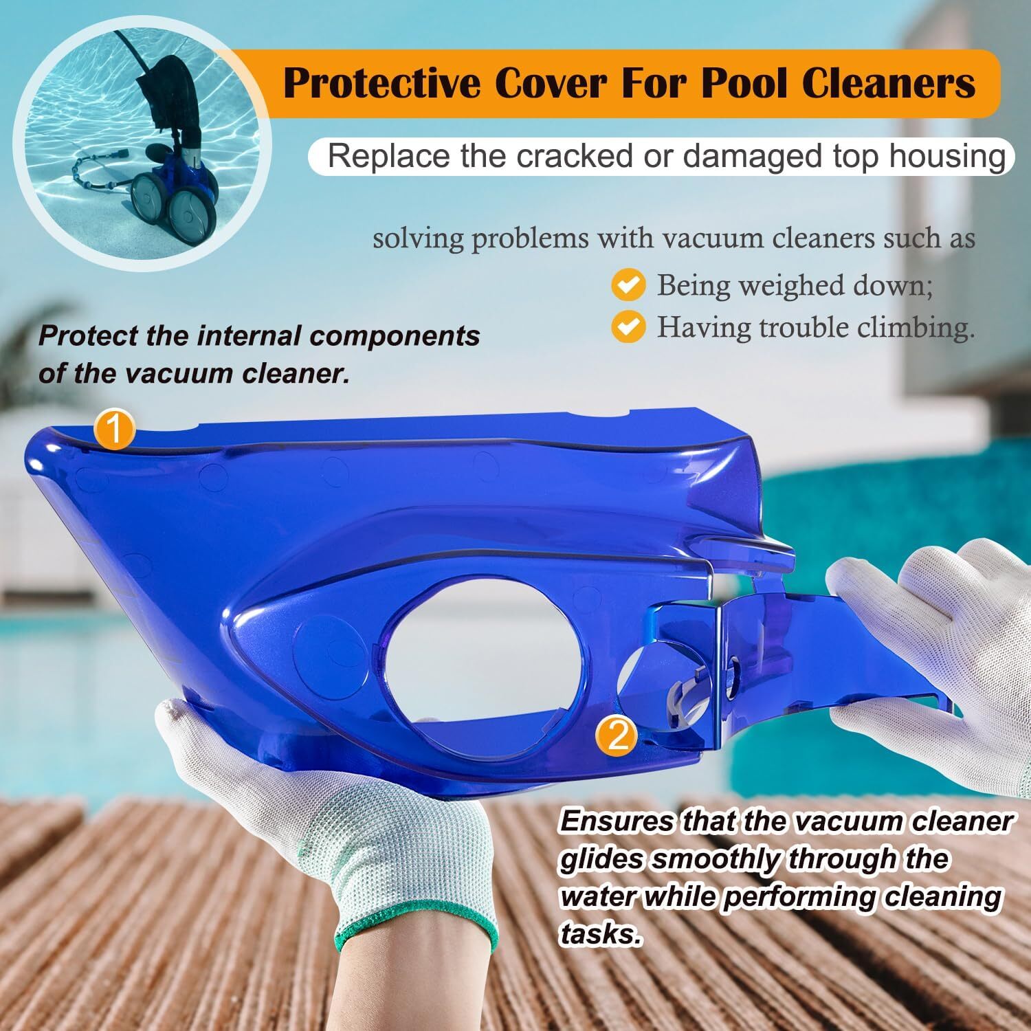For Zodiac Polaris Pool Cleaner Vac-Sweep 380,9-100-1240 Top Housing Replacement