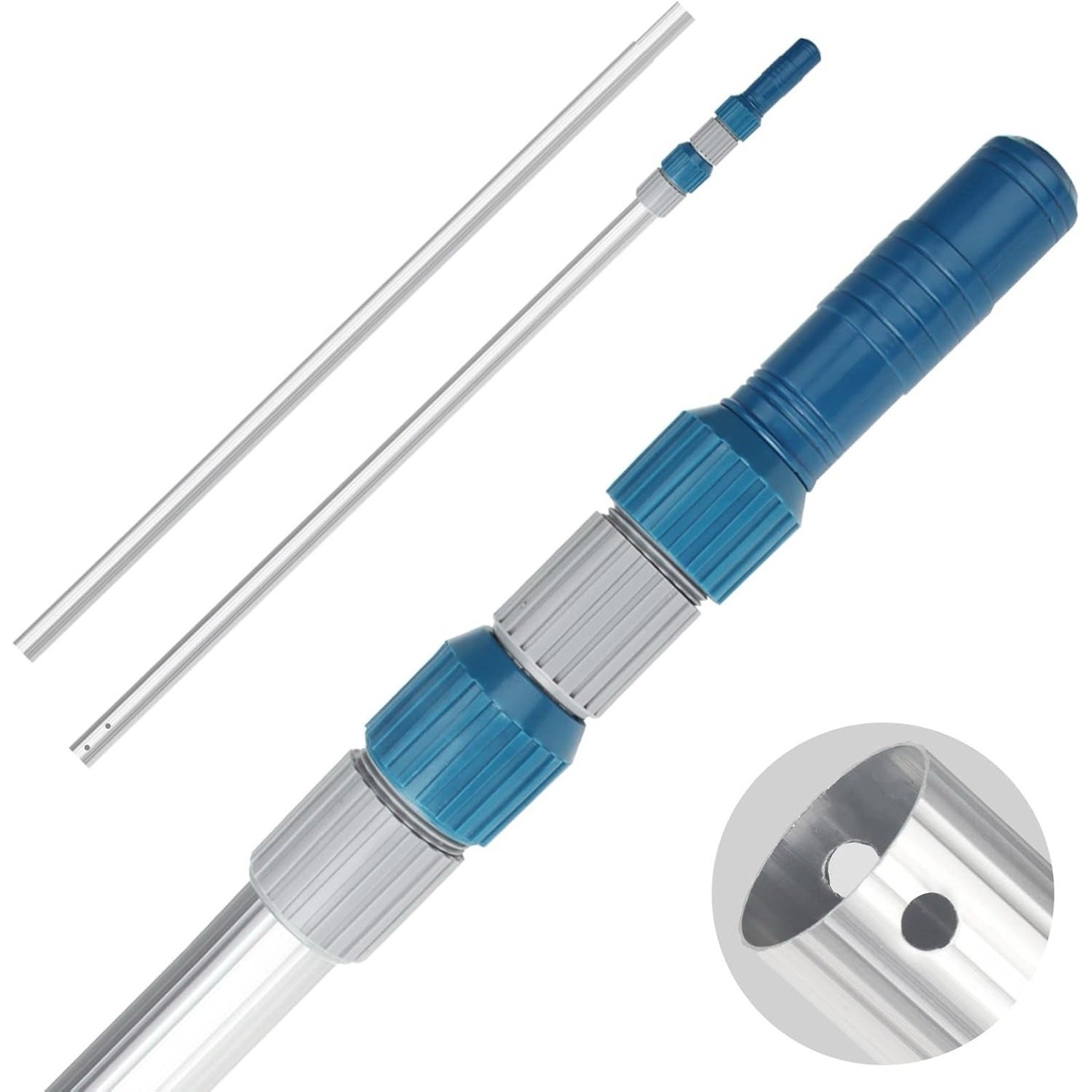 Professional 16 Foot Telescopic Aluminum Swimming Pool Pole – Attach Pool Tools