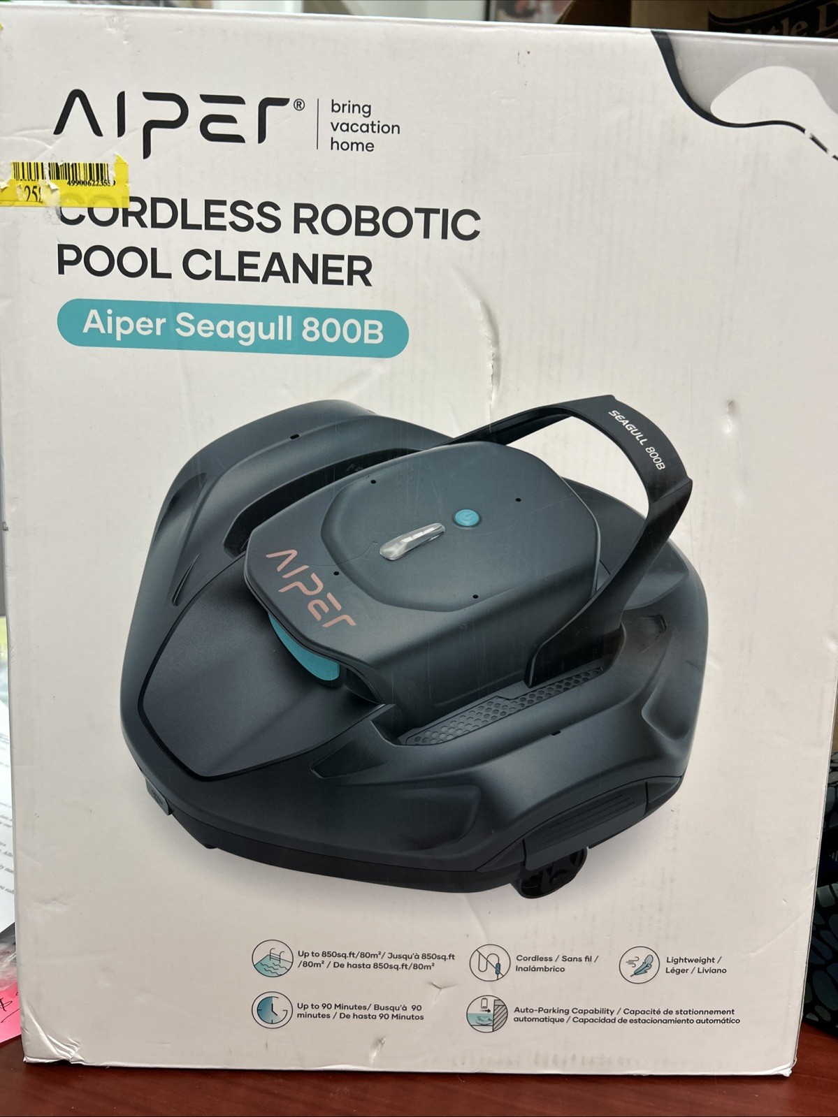 AIPER Seagull 800B Cordless Robotic Pool Cleaner ZT2001 Dark Gray Open Box