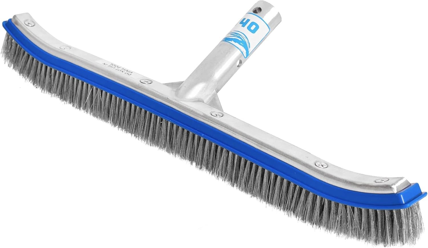 Heavy Duty 18-Inch Stainless Steel Pool Brush for Walls, Floor, Tiles, Steps