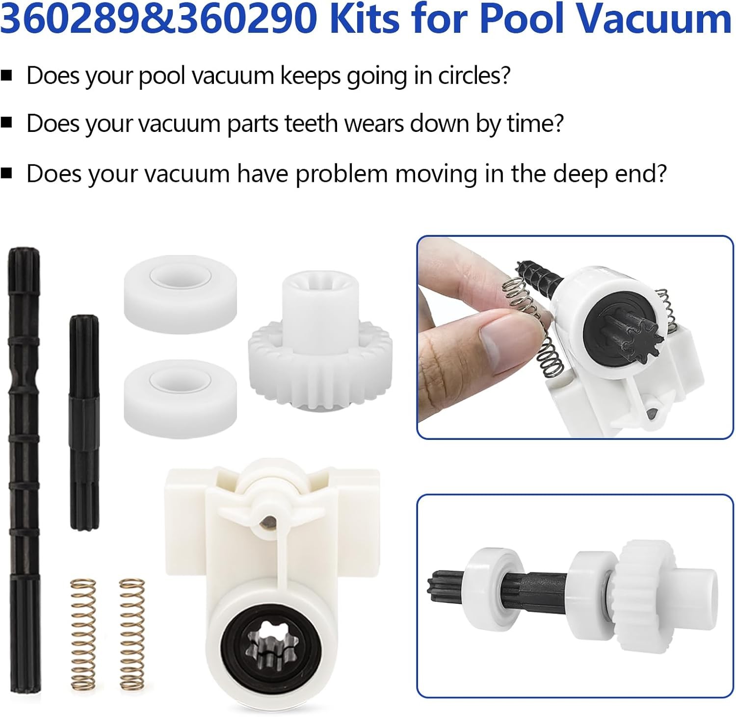 360289 Left Drive Kit & 360290 Right Pool Cleaner Bearings Black