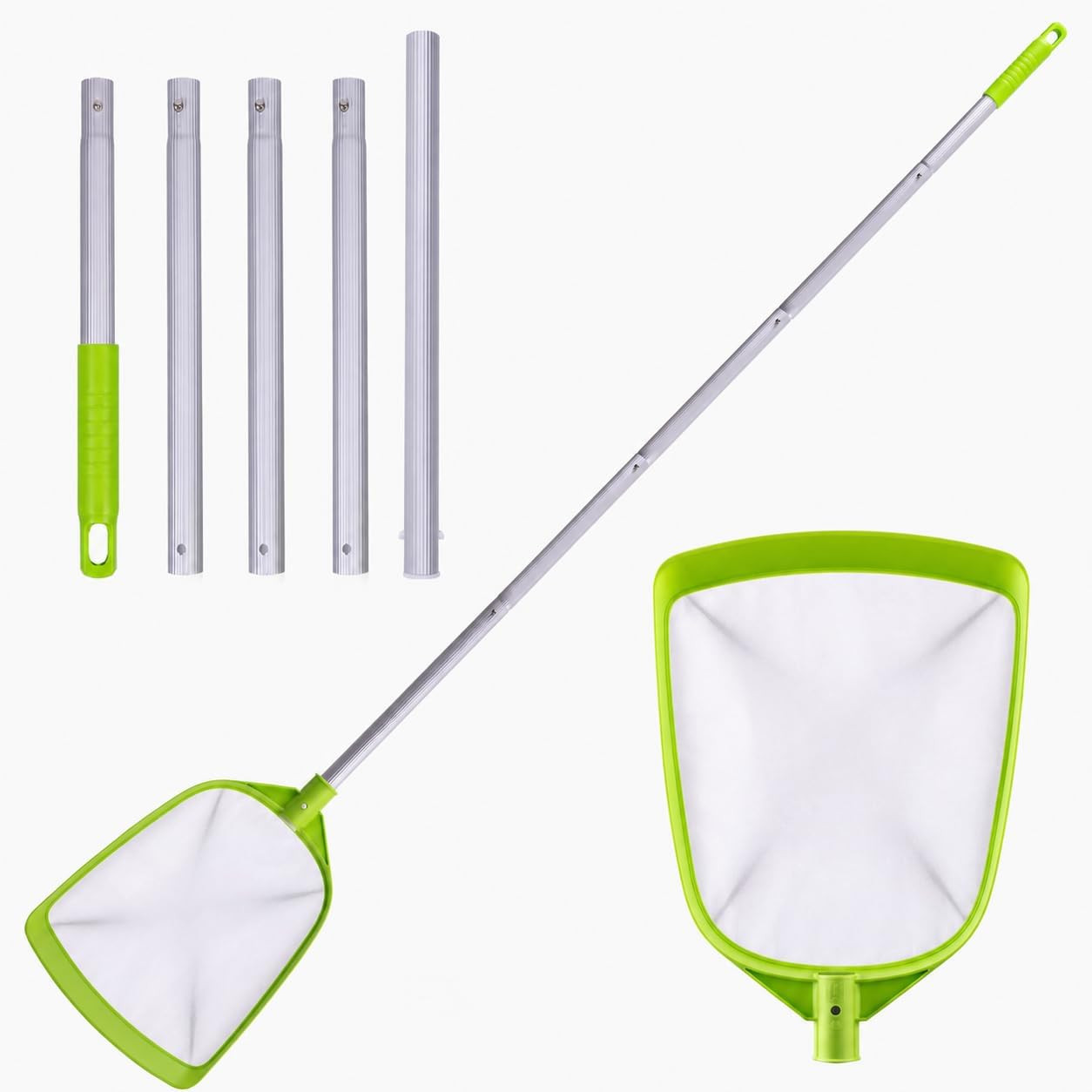 Pool Skimmer Net- Total Length 72 Inches Ultral Fine Mesh Rake with Pole,Accesso
