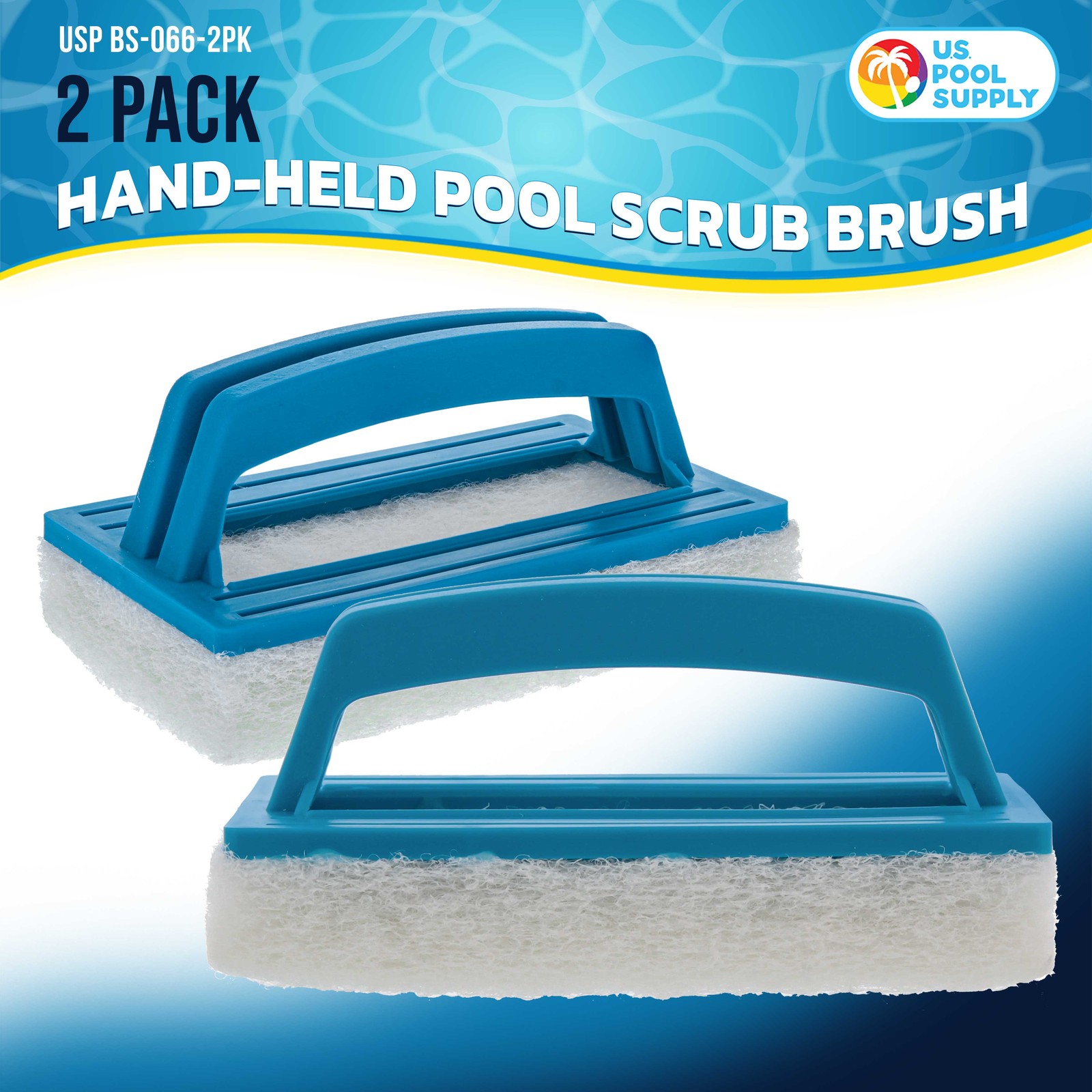 2 U.S. Pool Supply Pool Scrub Brushes – Scrubbing Pads, Tile Cleaning Scrubber