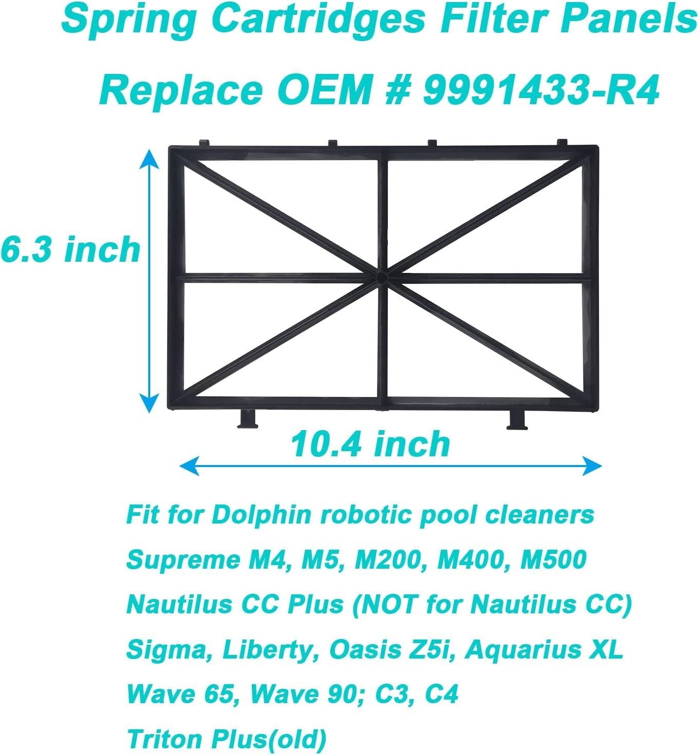 Maytronics / DOLPHIN 9991433-R4 Dolphin Spring Cartridge Filter Panels (Set 4)