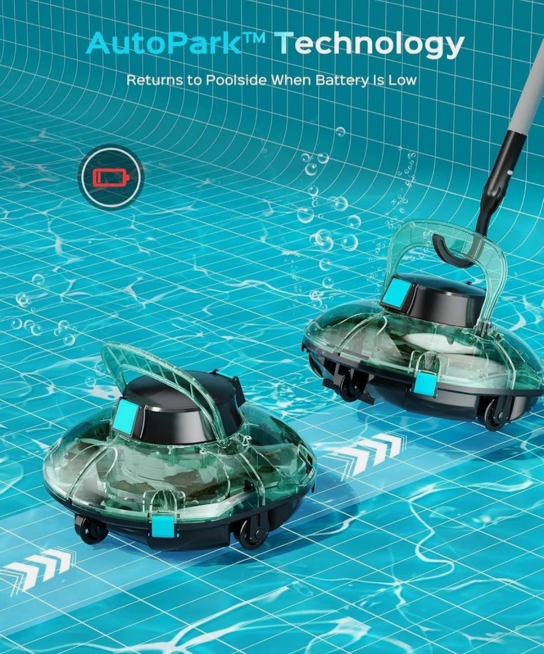 2026 Upgrade Cordless Robotic Pool Cleaner, Lasts 80 Min, Automatic Vacuum fo…
