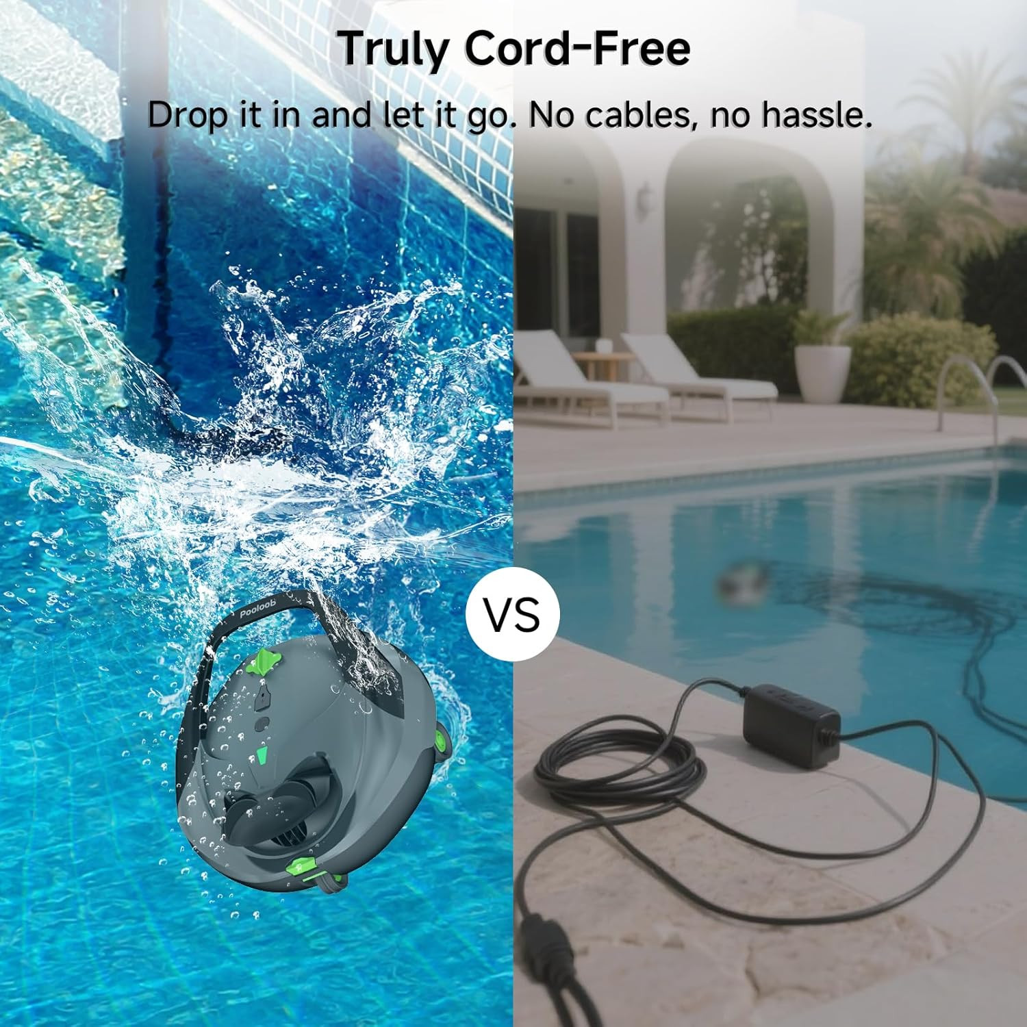 PF1 Cordless Robotic Pool Vacuum – 150 Min Run, Triple Filtration, 1345 Sq Ft