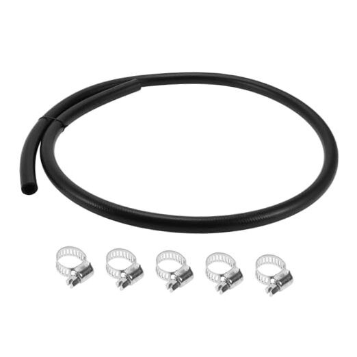 Fuel Line Kit 5ft Vacuum Hose Automotive Fuel Hose with 5 Clamps 1 Set 5/8&Prime;