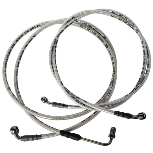 Extended Front & Rear Brake Hose Lines Brake Cable Set Compatible with Polaris