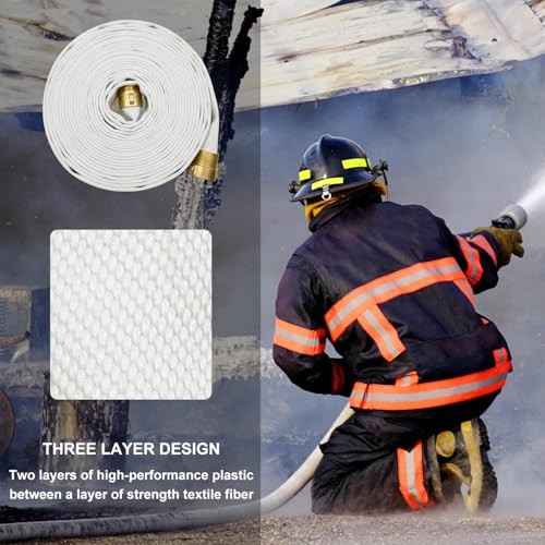 Fire Hose – 1 1/2 inches x 100&prime; Lay Flat Water Hose – 1.5inch/100ft/NST(NH)