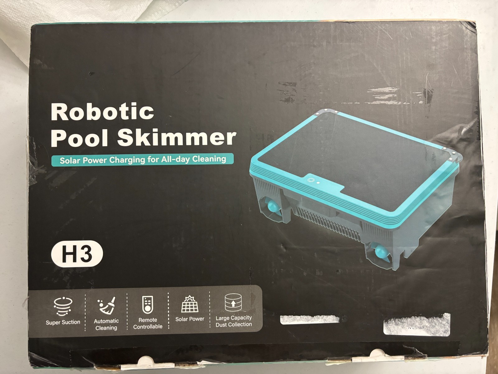 Pool Skimmer Model H3 Over-Ground Robotic Pool Cleaner, Solar power