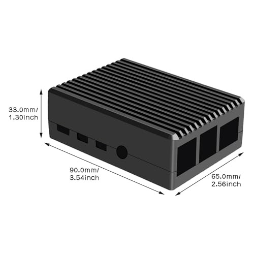 for Raspberry Pi 4 Aluminum Case, Heavy Duty Passive Pi4 Heavy-duty Case-Black