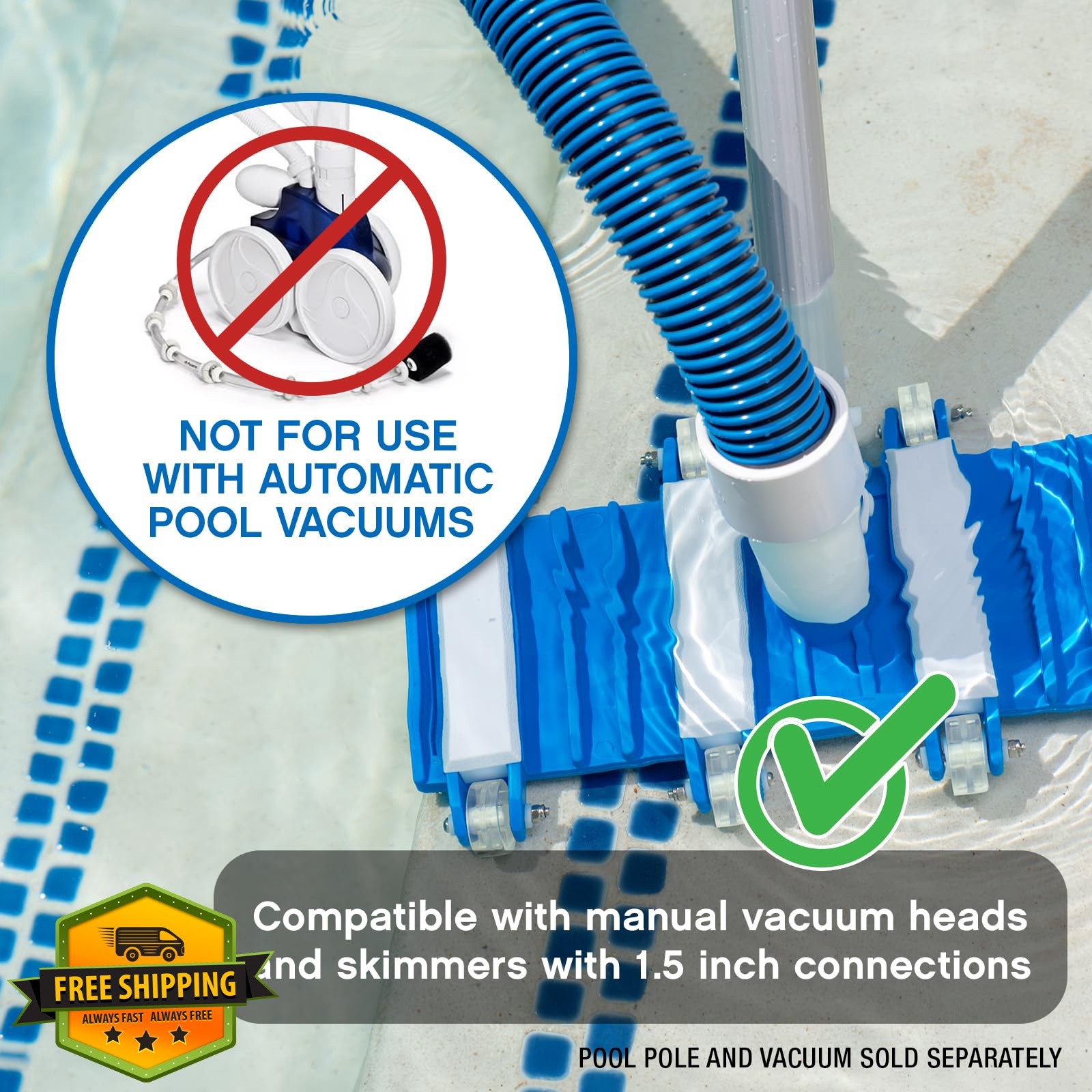 Poolmaster 50ft x 1-1/2” pool vacuum hose