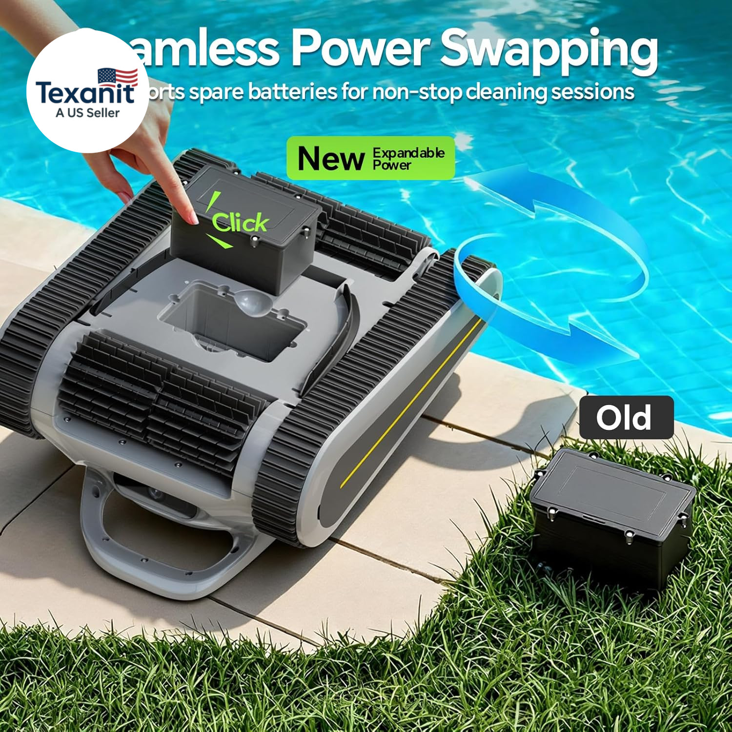 Pool Vacuum for Inground Pools & above Ground Pool, Cordless Robotic Pool Cleane