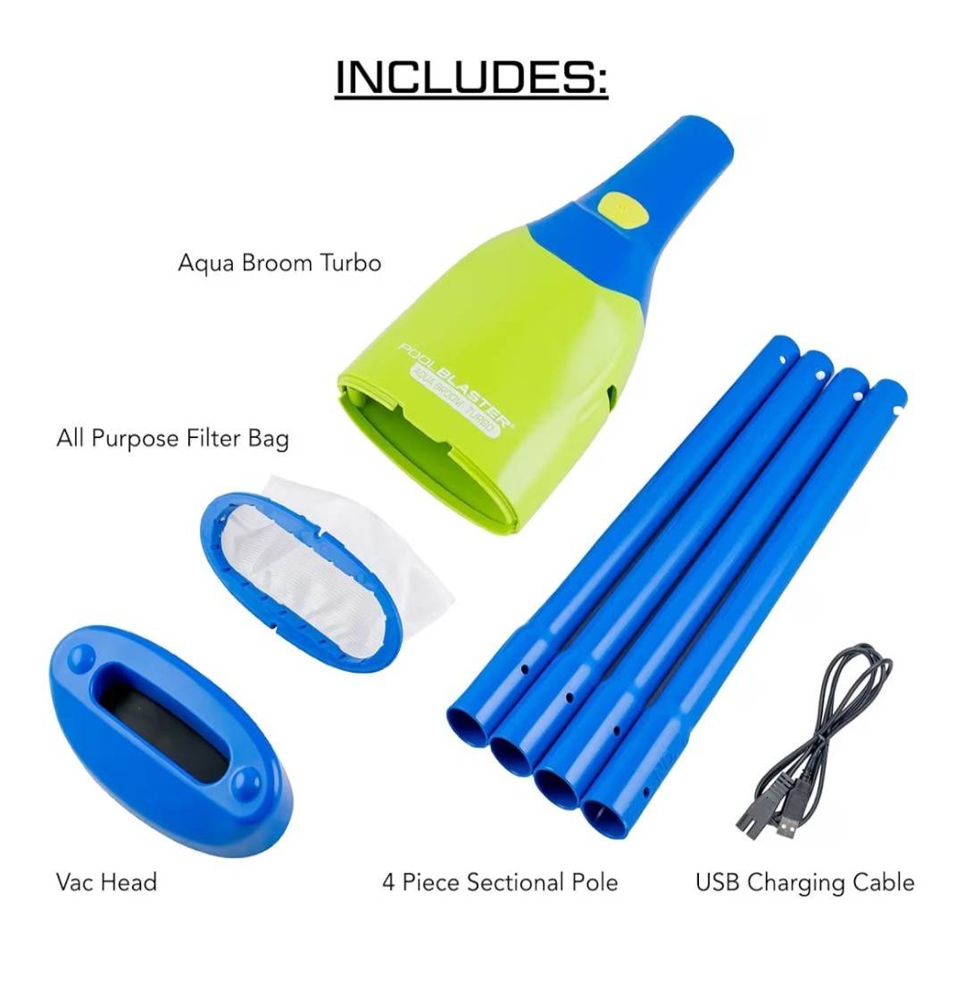 Aqua Broom Turbo Spa Vacuum for Hot Tub Cordless Hoseless Rechargeable USB Ch…