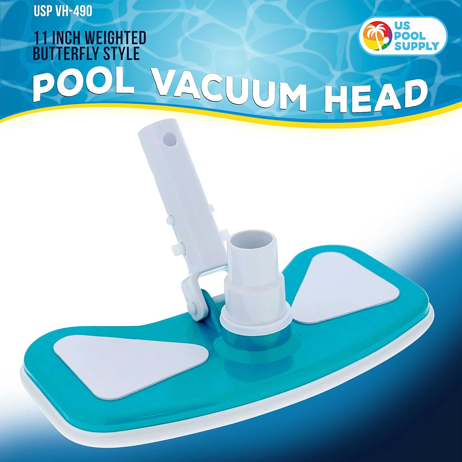 U.S. Pool Supply 11&Prime; Weighted Butterfly Pool Vacuum Head, 1-1/4&Prime; or 1-1/2&Prime; Swive