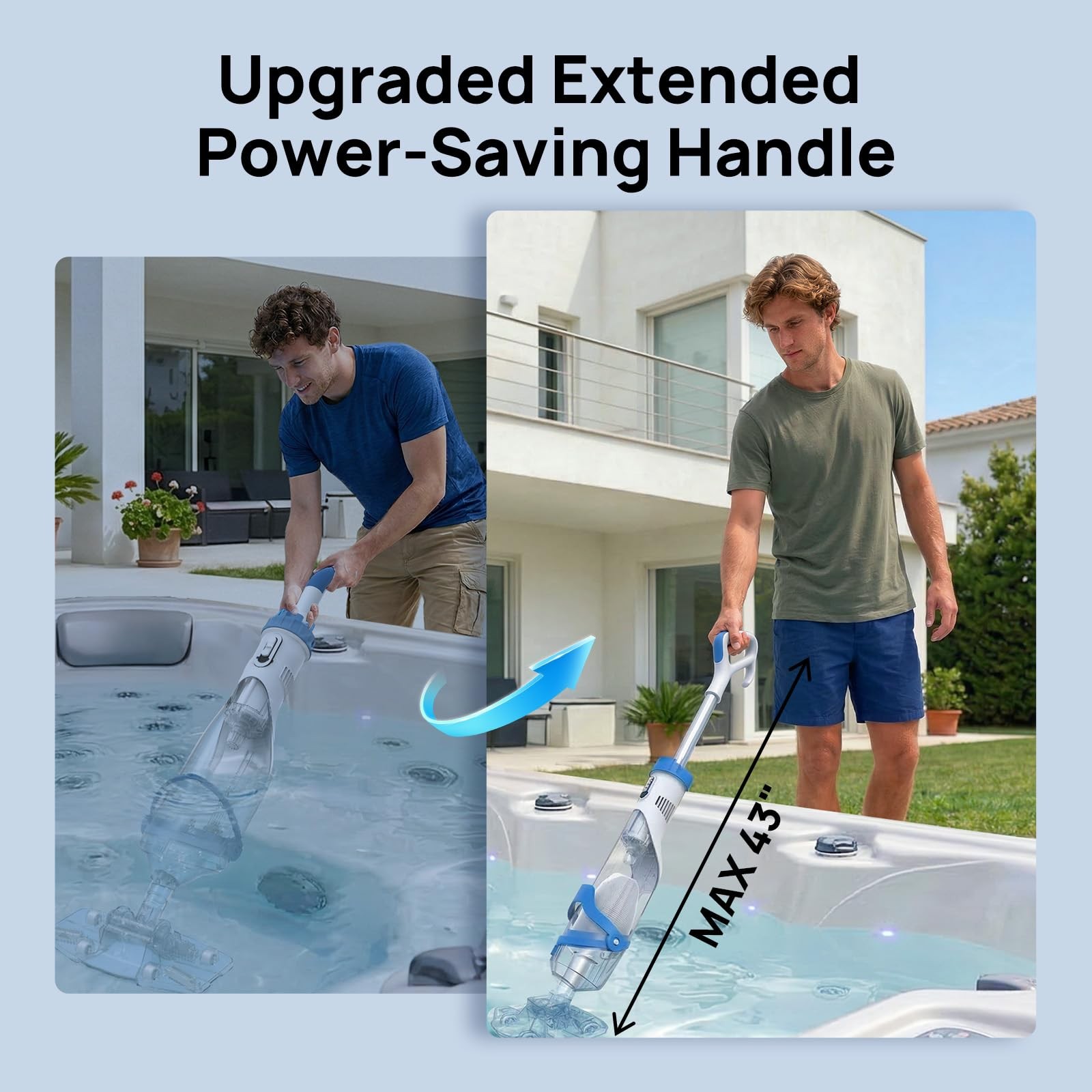 Pool Vacuum for Above Ground & Inground Pools, Cordless Handheld Rechargeable…
