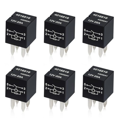 6 Pcs 4016819 Ultra Micro ISO Automotive Relay – 12VDC 20A 4-Pin SPST, Direct