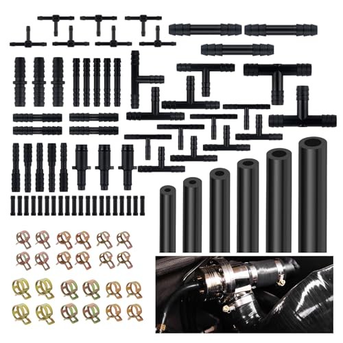 94PCS 5Ft Vacuum Hose Automotive Kit with 6 Sizes