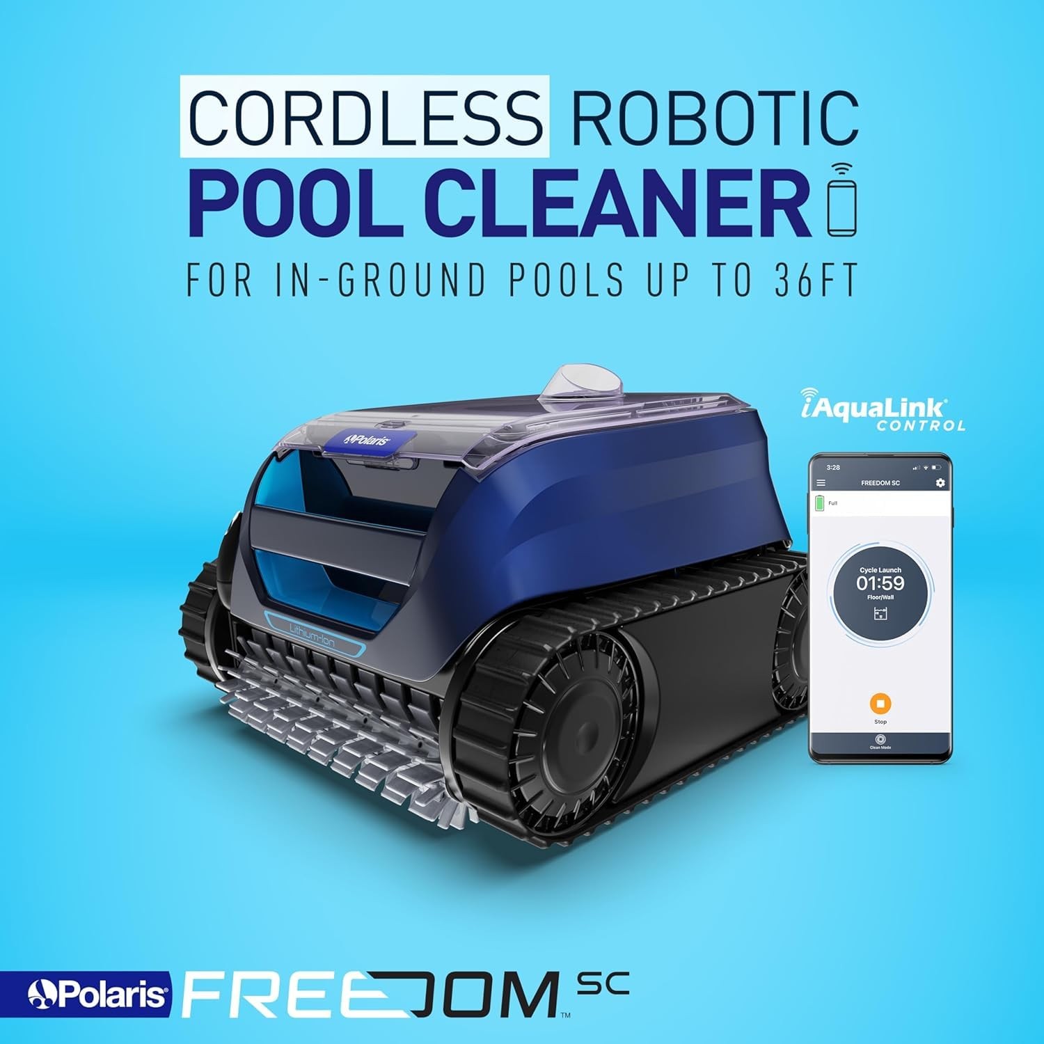 Freedom SC Cordless Robotic Pool Cleaner – WiFi, Fast Charging, Dual Modes