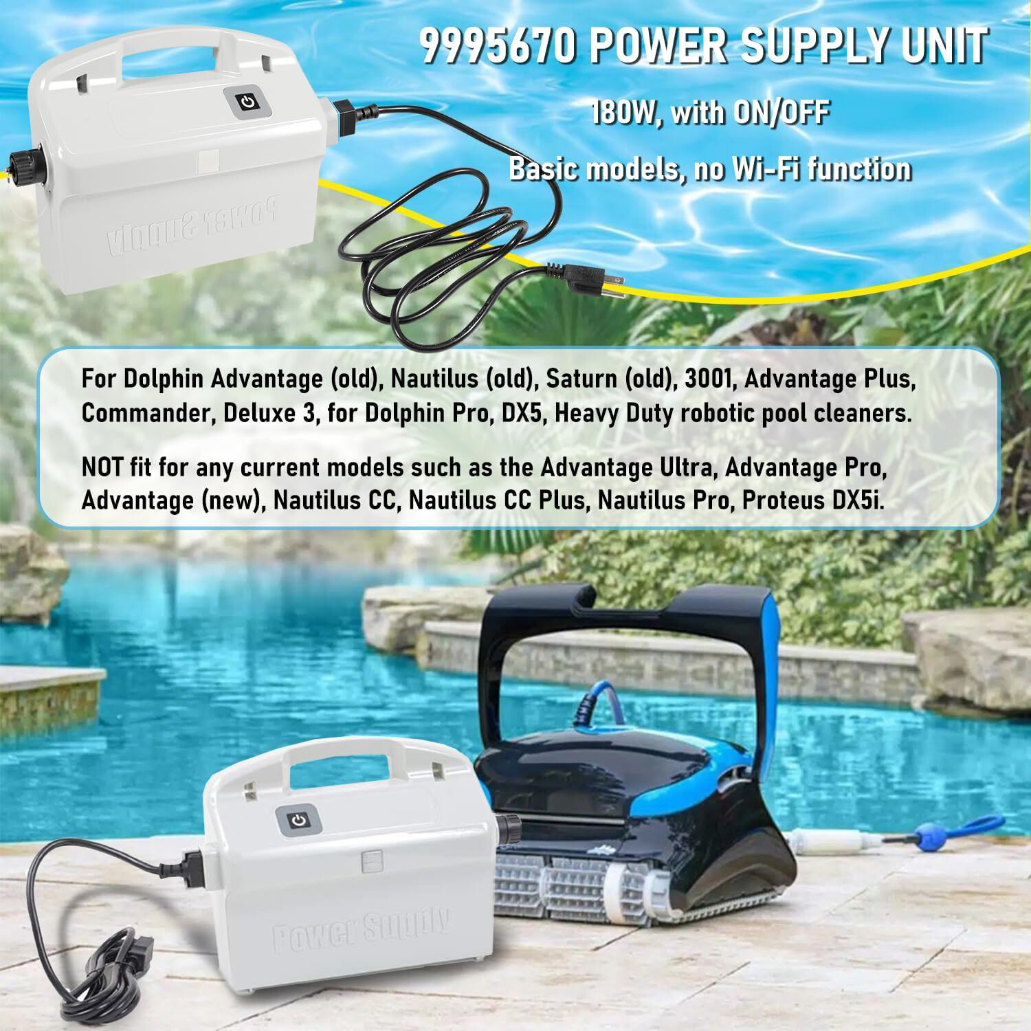 Replace 9995670 Assy Power Supply Unit Fit for Maytronics Dolphin Advantage(Old)