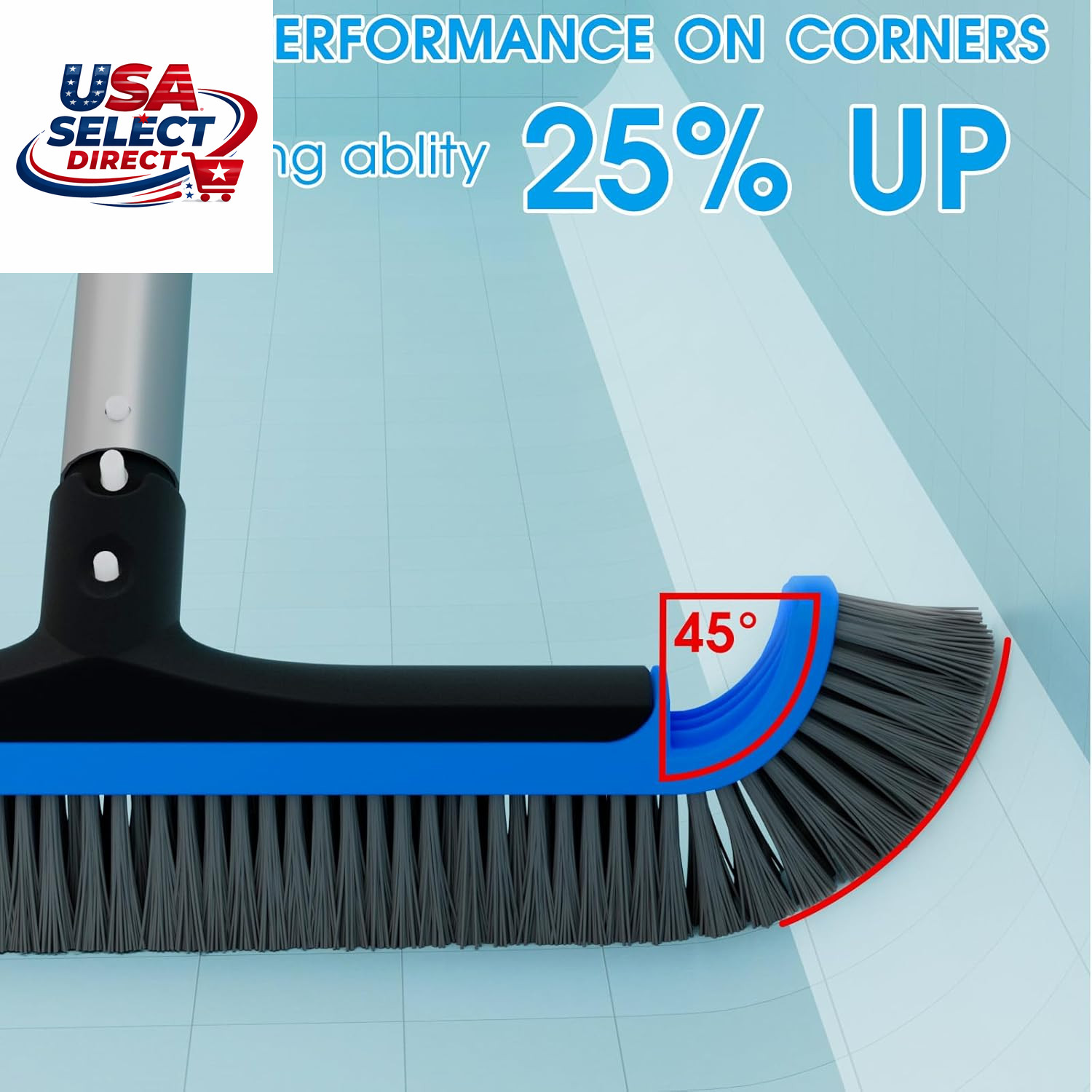 2 in 1 Multifunctional Pool Brush with 10 FT Poles – 17.5 » Heavy Duty Swimming