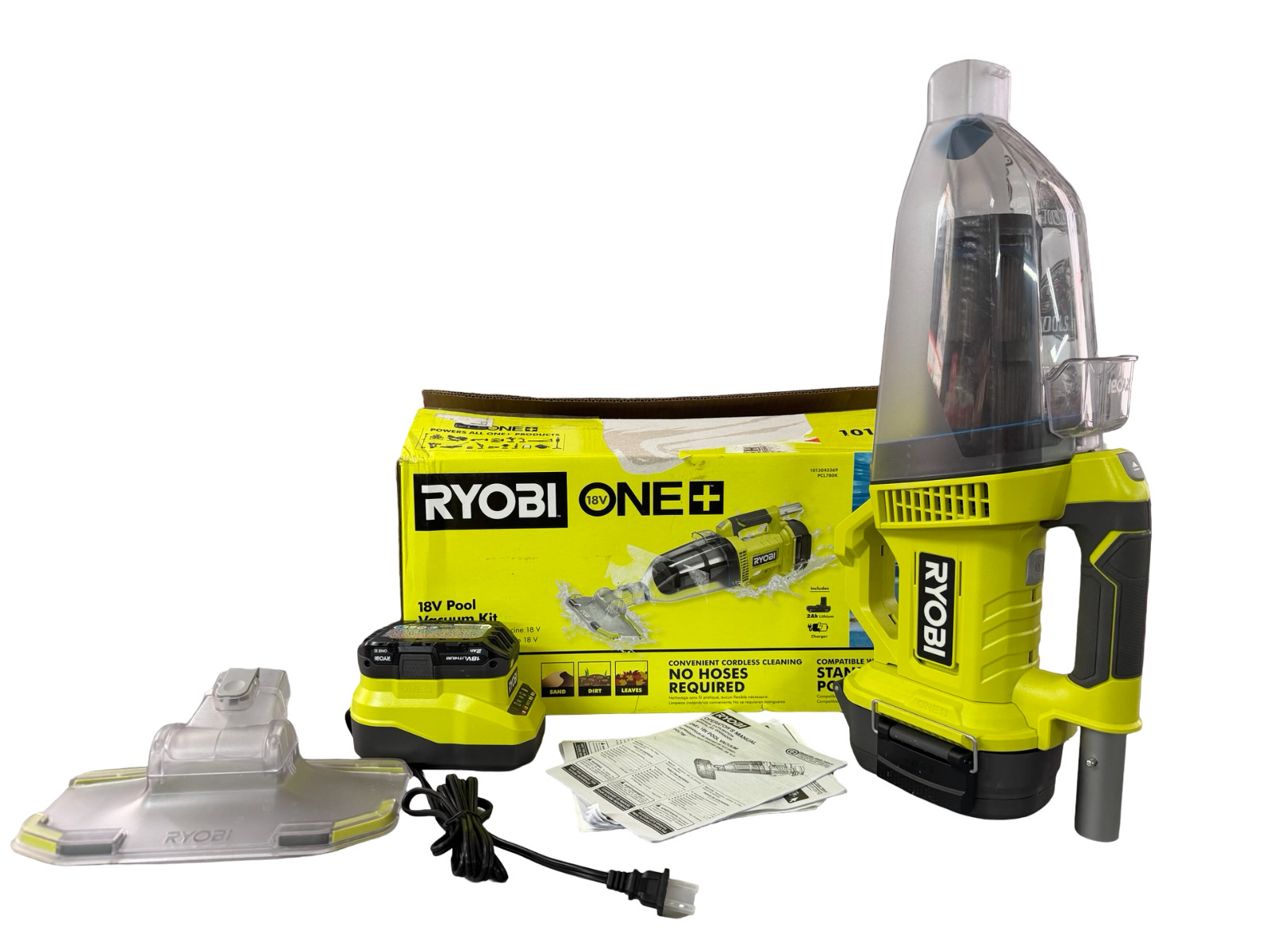 Ryobi 18 Volt Cordless Handheld Pool Vacuum Cleaner Kit PCL780K M57