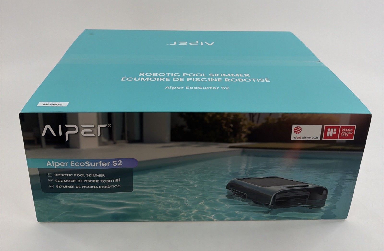 Solar Pool Skimmer with APP Support, 24/7 Cleaning, Dual Gray