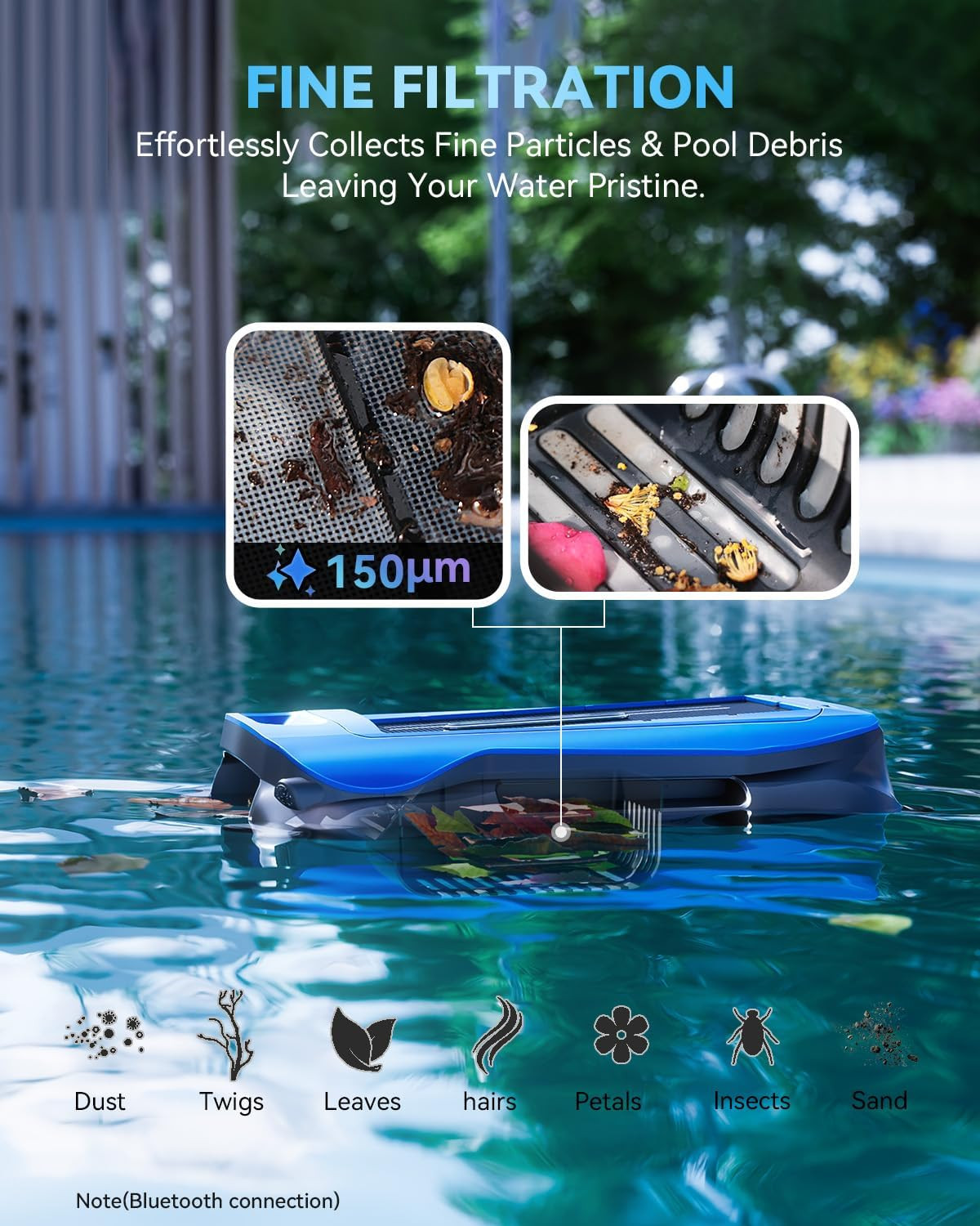 Smart Solar Pool Skimmer Robot with APP Control for Inground & Above Ground Pool